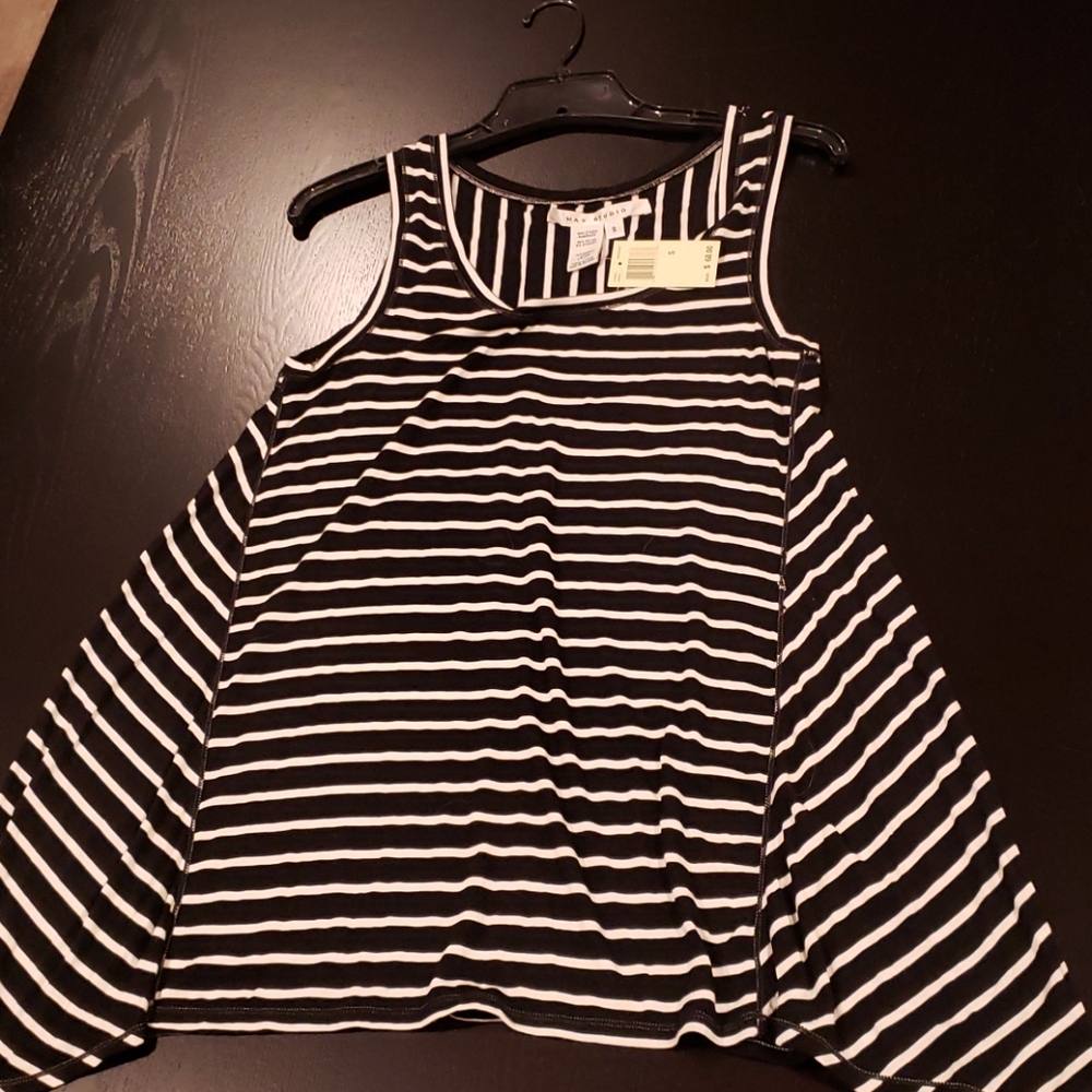 NWT! MAX STUDIO STRIPE TENT TOP S